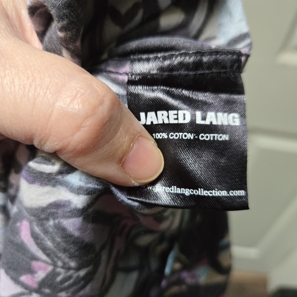 Jared Lang Geometric Print Long Sleeve Button Up Shirt - Picture 7 of 7